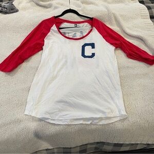 New Cleveland Indians guardians mlb quarter sleeve white red sleeve 2XL
